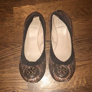 Tory Burch Snake Skin Flats